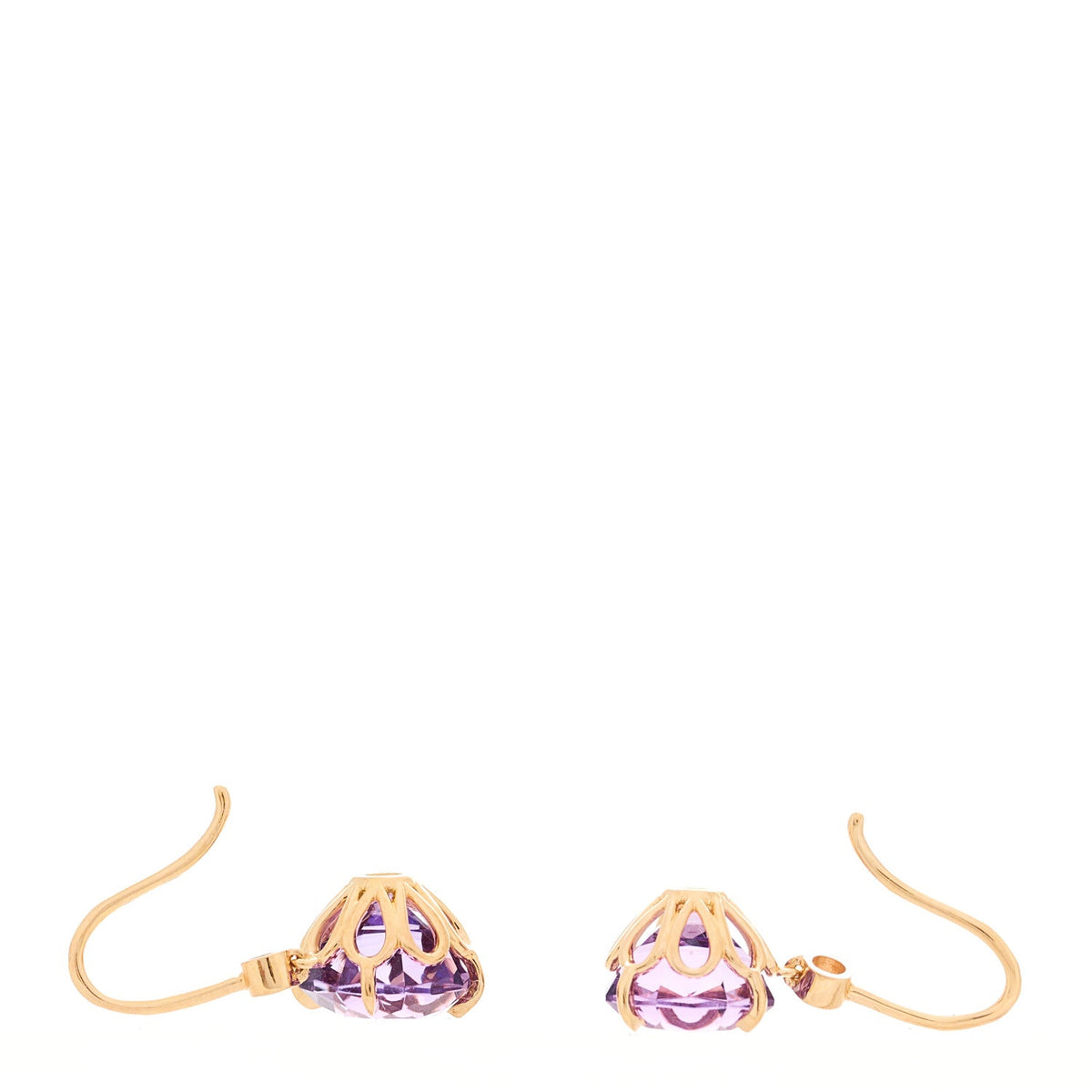 18K Rose Gold Diamond Amethyst Sparklers Drop Earrings