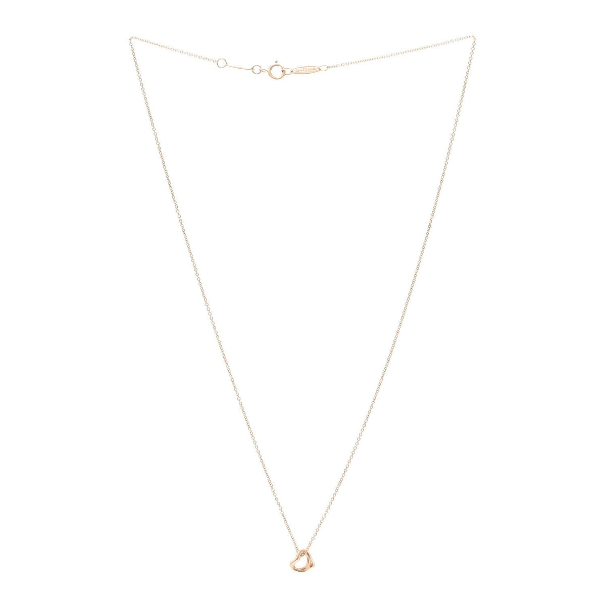 18K Rose Gold 7mm Elsa Peretti Open Heart Pendant Necklace