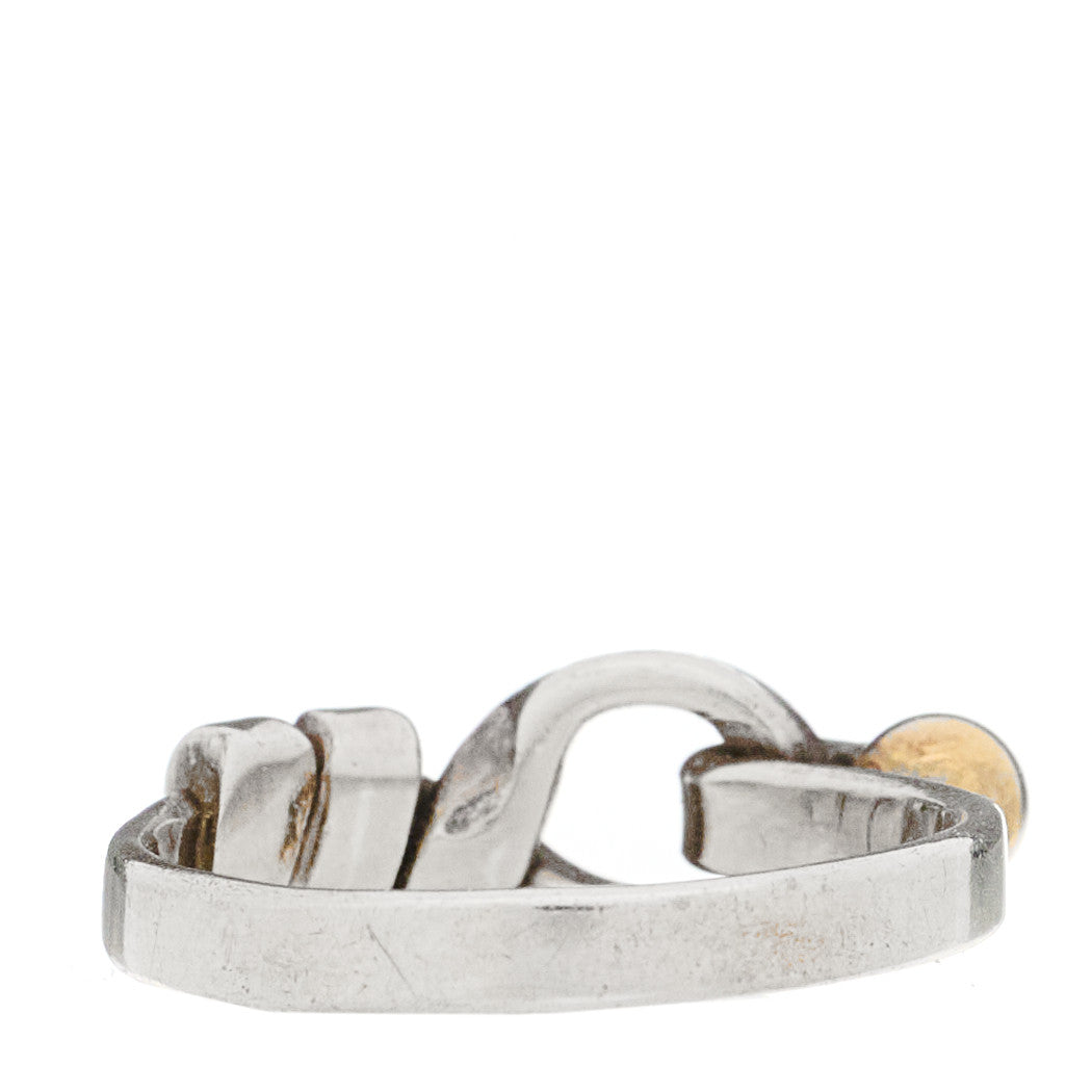 Sterling Silver 18K Yellow Gold Hook Ring 53 6.25